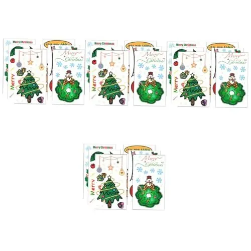 Produktbild: HOMSFOU 24 Stk Weihnachtsfensteraufkleber Weihnachtsfensterbilder Fensterdeko Weihnachten Wandtattoo Weihnachten entfernbare weihnachtswandtattoos Wandaufkleber Festfenster haftet