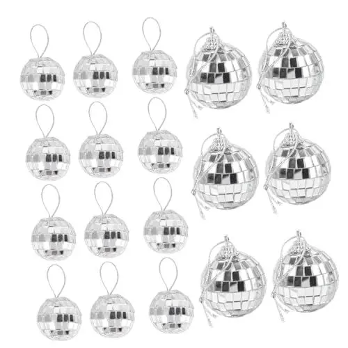 Produktbild: HOMSFOU 24 Stück Spiegelkugeln Discokugeln Deko Discokugeln Ornamente Kleine Discokugeln Zum Aufhängen Discokugeln Bruchsichere Kugeln Christbaumkugeln Weihnachtskugeln Mini