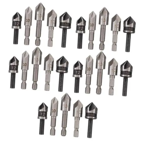 Produktbild: HOMSFOU 25 Stk Fasenbohrer Entgratungswerkzeug Senkbohrer Senkbit Senker Für Metall Senkerbohrer Für Holz Senker Für Holz Werkzeuge Für Die Holzbearbeitung Senker-bits Aluminiumlegierung