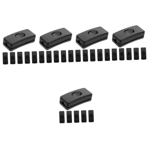 Produktbild: HOMSFOU 25 Stk Lampenreparaturset Licht-wippschalter Modernes Licht Schalten Elektrisch Ein Aus Inline-schnurschalter Elektrisches Licht Inline-kabel Inline-wippe Netzkabel Zinklegierung
