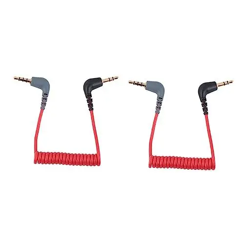 Produktbild: HOMSFOU 2St Audioleitung kabelloses Kabel Verlängerung Audiokabel Telefon Stereo Lautsprecher Aux zu Kabel außenkabel outdoor netzwerkkabel Audio-Verlängerungskabel Audiokabel Mikrofon rot