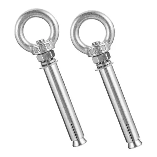 Produktbild: HOMSFOU 2St Dehnschraube büroausstattung platzsparend Zementschrauben für Beton Spreizanker-Ösenschraube Spreizwandbolzen Ringschraube Schwerlastanker Wanddübel Rostfreier Stahl Silver