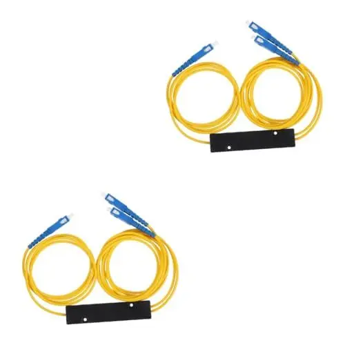 Produktbild: HOMSFOU 2St Fasersplitter Kabelaustausch optischer Splitter Lichtwellenleiter-Splitter Splitter TV-Kabelsplitter optisches kabel für spielkonsole professionelle Spalter pp Yellow