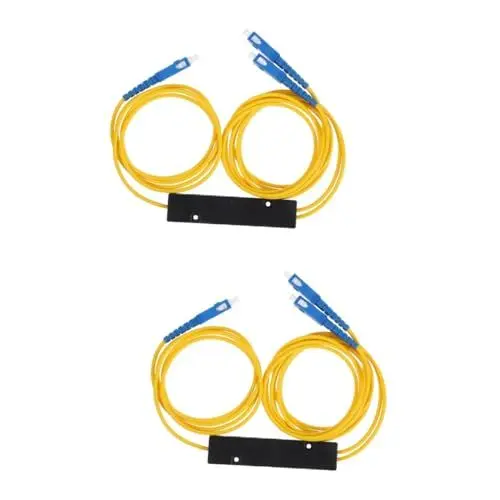 Produktbild: HOMSFOU 2St Fasersplitter optischer Splitter Kabelaustausch Lichtwellenleiter-Splitter Splitter optisches kabel für spielkonsole verschmolzene optische Kabel Kupfer Yellow