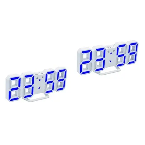 Produktbild: HOMSFOU 2St LED-Digitaluhr elektrische Wanduhr Nicht tickende wanduhr LED-Wanduhr LED-Alarm D LED Uhr Wanduhr mit LED Anzeige Digitale Wanduhr Reisewecker LED-Wecker Anzahl Südkorea Reisen