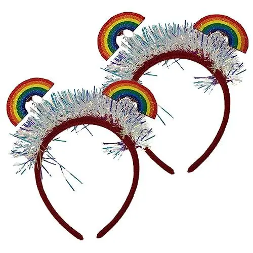 Produktbild: HOMSFOU 2St Regenbogen-Stirnband Regenbogen-Kopfschmuck Cosplay Kopfschmuck damen haarbänder party kopfschmuck Bandana Stirnband für Männer Haarschmuck für Frauen Dekoration