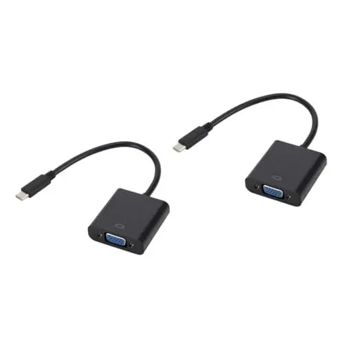 Produktbild: HOMSFOU 2St USB-c auf vga USB-Adapter Typ-C-zu-VGA-Konverterkabel Adapterkabel USB-c zu Adapter USB-Kabel Ladekabel USB-C-VGA-Adapter USB-C zu VGA Kabel USB auf VGA eben Ladestation 12a
