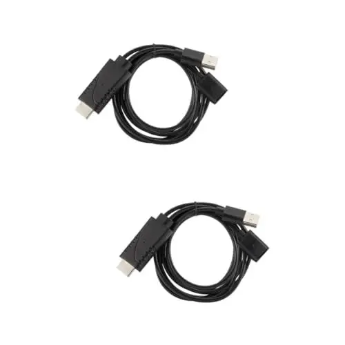 Produktbild: HOMSFOU 2St zu USB USB-Ladestation handy ladestation Smartphone USB zu Handyladegerät Telefon plug and shine plug and tame Plug-and-Play Videokabel Video-Adapterkabel Black