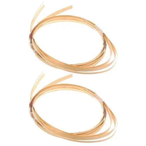 Produktbild: HOMSFOU 2 Bambusmaterial Bambuslatten Spule Aus Geflochtene Körbe Schilfrohr Gewebter Wäschekorb Bambusstreifen Multifunktionale Diy-reedspule Handdekor Handgefertigter Bambus Hochzeit