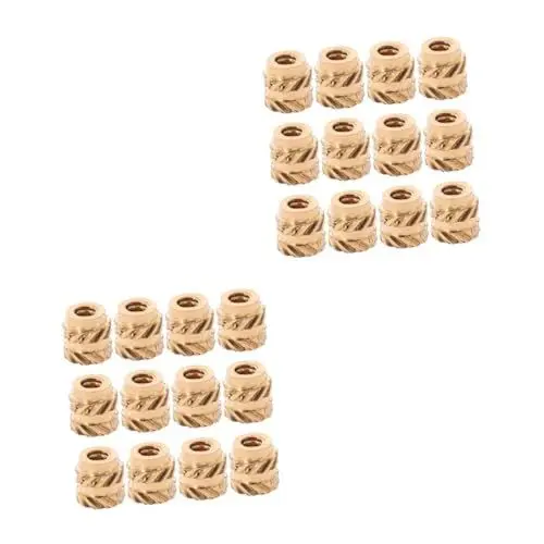 Produktbild: HOMSFOU 2 Sätze 2 Sets Kupfermuttern Set Wärmemutterneinsatz Möbelschrauben Schraube Und Mutternhülse Holzmutterneinsatz Holzschraubeneinsätze Einsatzmuttern Und Bolzen 60 Stück * 2