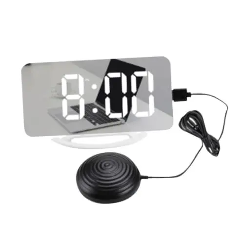 Produktbild: HOMSFOU 2 Sätze Vibrierende Uhr Led-anzeige Uhr Kleiner Led-wecker Bettschüttel-Alarm Spiegelende Uhr Elektrischer Wecker Vibrationsalarm Wecker Am Bett Kind Abs Elektronische Uhr Aufladen