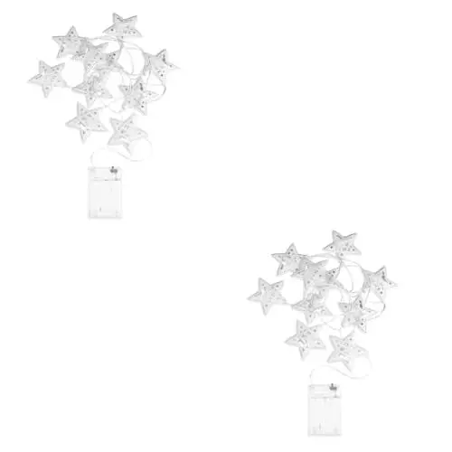Produktbild: HOMSFOU 2 Sätze Weihnachtslichterkette Weihnachtsverzierung Weihnachtsparty- Weihnachtsfee Licht Weihnachtsbeleuchtung Im Freien Weiße Verzierungen Led- Elektronisches Bauteil