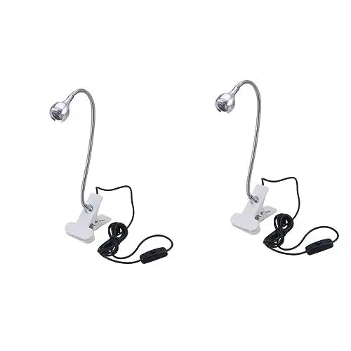 Produktbild: HOMSFOU 2 Stück 360 Schreibtischlampe buchleuchte book lamp studiolampe tisch lampen Heckleuchten für Boote Leselampen fürs Bett Clip-Lampe Clip-LED-Lampe Augenschutz Clip-Licht Student