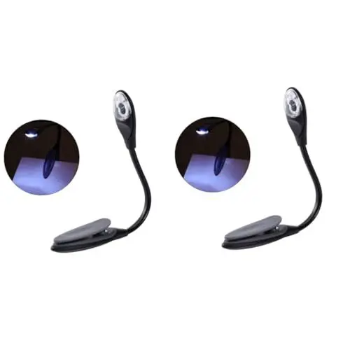Produktbild: HOMSFOU 2 Stück Leselampe Leseleuchte Flexible Lampe Clip On Lampe Buchleuchte Schreibtischlampe Buchlampe LED Lampe Clip On Licht