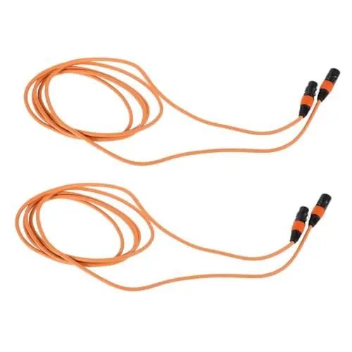 Produktbild: HOMSFOU 2 Stück Mikrofonkabelkabel XLR -Kabel Mikrofonanschluss Live -Performance -Cable Professionelles Mikrofonkabel Massenkabel Mikrofon xlr kabel XLR-Patchkabel Kupferkabel Orange