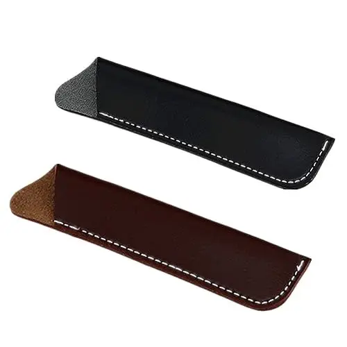 Produktbild: HOMSFOU 2 Stück PU Leder Stifttaschen Schwarz und Braun Wasserfeste Bleistift Organizer für Büro Schule Konferenzen Einzigartiges Design Schützt Kleidung vor Flecken