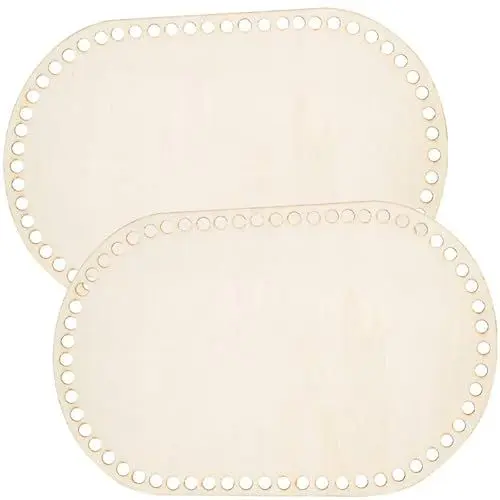 Produktbild: HOMSFOU 2 Stück Pad-basisplatte Handtaschen-Organizer Weben Gehäkelter Taschenboden Häkeln Gehäkelte Tasche Gestalter Gewebte Untere Grundplatte Pad-handtaschenformer Bastelunterlage Holz