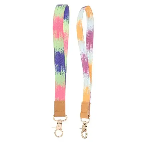 Produktbild: HOMSFOU 2stücke Schlüsselband Mit Id-kartenhalter Anti-nacken Lanyard Mit Stilvollem Metallkarabiner Für Schule Büro Und Outdoor-aktivitäten Langlebig Und Leicht Zu Tragen