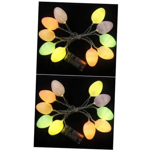 Produktbild: HOMSFOU 2 Stück Schnur Ostereierdekorationen Geführte Osterdeko Künstliche Ostereier Osterbaumschmuck Ostern Lichterketten Osterdekoration Lichter Eier Zum Dekorieren Mit Lichtern Led