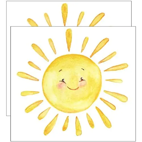 Produktbild: HOMSFOU 2 Stücke Cartoon Sonne Wandtattoo Abziehen Kleben Wandkunst Aufkleber Für Kinderzimmer