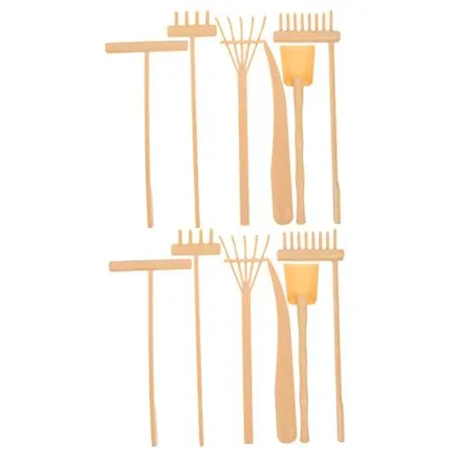 Produktbild: HOMSFOU 2satz Sandkasten Werkzeug Mit Rechen Für Schreibtisch Sand Garten Zen Gartenzubehör Zum Glätten Und Zeichnen Von Mustern Kompakt Und Praktisch