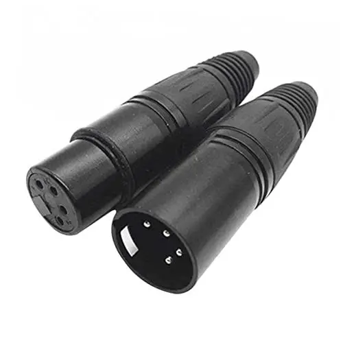 Produktbild: HOMSFOU 2st 4-adriger Xlr-kopf Mikrofonkabelstecker Stecker Für Audiobuchse Audio-buchsenstecker Adapter Kabel Verbinder Connectix Weiblicher Xlr-stecker Xlr- Plastik Black
