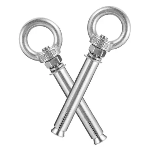 Produktbild: HOMSFOU 2st Dehnschraube Ringschraube Betonwandbolzen Spreizwandbolzen Aus Metall Spreizöse Betonanker Expansionsbolzenanker Ankerbolzen Spreizbetonwandanker Silver Rostfreier Stahl