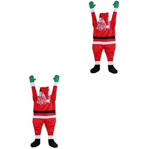 Produktbild: HOMSFOU 2st Weihnachtsmann Dekoration Kleidung Hängender Weihnachtsmann Weihnachts-hüpfburgen Aufblasbarer Outdoor-Urlaub Aufblasbare Weihnachtsdekoration Vater Partybedarf Klettern
