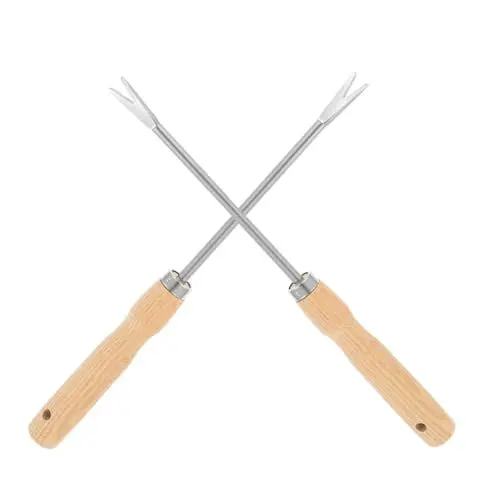 Produktbild: HOMSFOU 2st Wurzelpflücker Aus Holz Gartenhandwerkzeuge Unkrautstecher Unkrautentferner Unkrautjäter Jäten Werkzeug Wieder Tiefer Graben Handgerät Zum Unkrautjäten Graszieher Hölzern