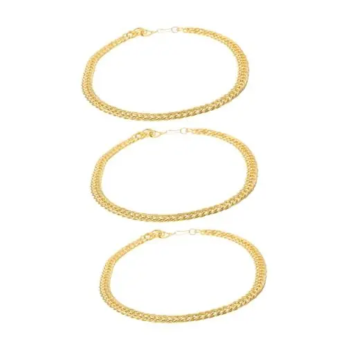 Produktbild: HOMSFOU 3St Goldene Halskette Junge Schmuck Outfits für Männer Kleidung Herrenhalsketten männliche Halskette männliche Accessoires Goldkette Requisiten die Kette schmücken Mann Eisen