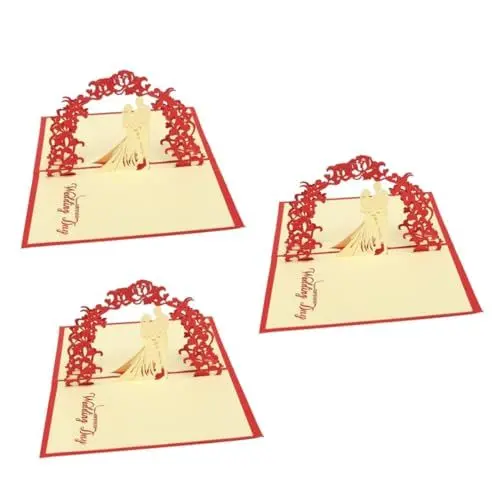 Produktbild: HOMSFOU 3St hochzeitseinladung hochzeiteinladungsksrten Brautpaar grüße materiol die far Geschenkkarte Einladungskarte Gruß zur Hochzeit dreidimensional Grußkarte Hochzeitskarte Bräutigam