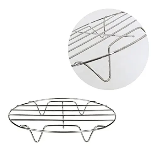 Produktbild: HOMSFOU 3St runder Dampfeinsatz stecker aus edelstahl Dampfgareinsatz Bratpfanne Küchenzubehör Grill Dampfgarergestell Ständer für Dampfgarer Stream-Rack hohe Füße Dampfgestell Dampfer