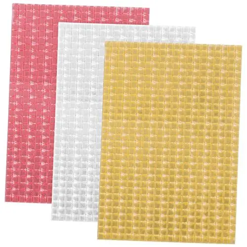 Produktbild: HOMSFOU 3blätter Bögen Selbstklebende Mosaikfliesen Mit Spiegelfinish Roségold Silber Und Gold Spiegelfliesen Für Diy-dekorationen Bastelprojekte Wandgestaltung