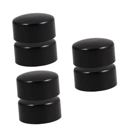 Produktbild: HOMSFOU 3 Sätze Armlehnenbezug Gummikappen Für Rohre Schwarze Maschendrahtzaunteile Leiter Gummistopper Stoßstange Handlauf-endkappen Rohrendabdeckung Black Rostfreier Stahl 2 Stück * 3