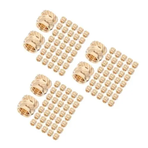 Produktbild: HOMSFOU 3 Sätze Kupfer Nuss Gewindelok Nietmutter Dorn Metrische Gewindelehre Mercruiser-trimmmagnet Flansch-sechskantring Für Sanitärinstallationen Messingteile Golden 60 Stück * 3