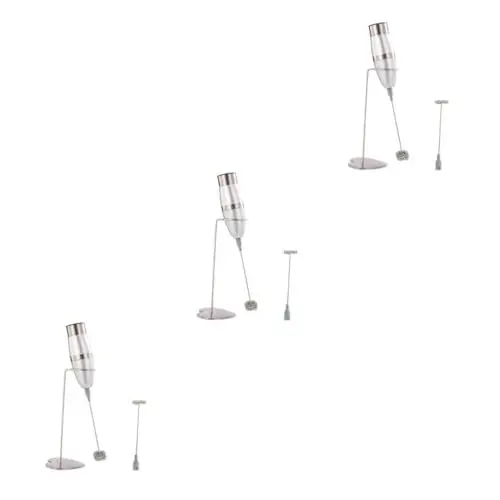 Produktbild: HOMSFOU 3 Sätze Rührwerke elektrisch Eierschläger von Hand Mini Standmixer elektrischer Mixer Schneebesen Kaffeemischer Kaffeemixer Rostfreier Stahl Milchschäumer Halterung Rührgerät
