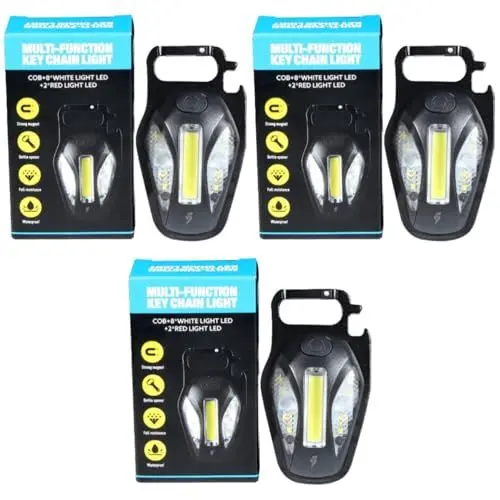 Produktbild: HOMSFOU 3 Sätze Schlüsselanhänger Licht Outdoor-Zubehör tragbare Taschenlampe Campinglaterne Mini-Taschenlampe wiederaufladbare Taschenlampen Campingzubehör professionelle Notbeleuchtung