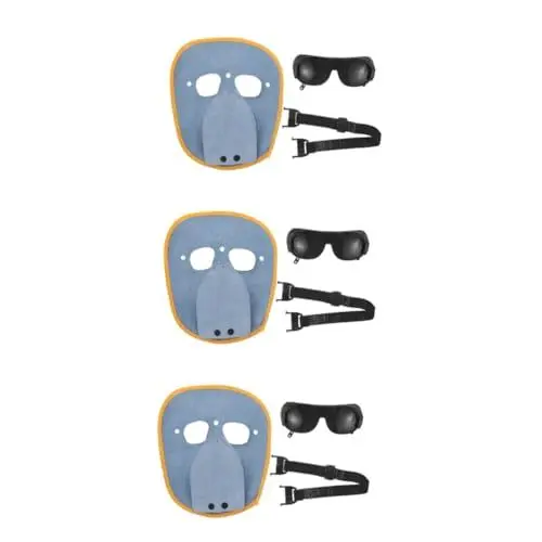 Produktbild: HOMSFOU 3 Sätze Schweißmaske Schutzmaske Maske Zubehör Für Schweißhauben Schleifschild Praktischer Schweißschutz Schweißschild Schweißermaske Mit Brille Rindsleder
