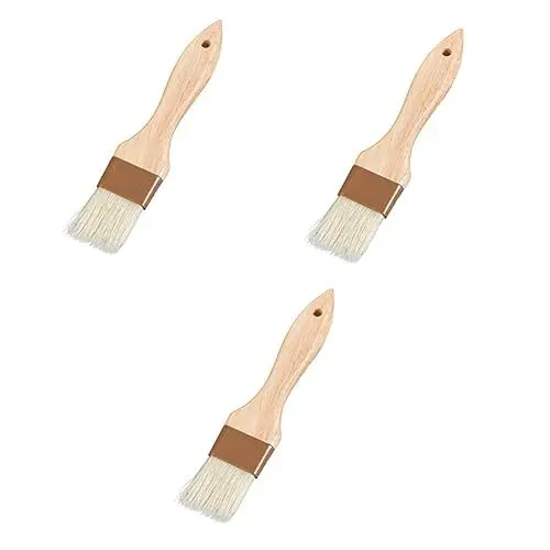 Produktbild: HOMSFOU 3 Stk Backpinsel Aus Beste Backpinsel Öl Begießen Grillpinsel Pinsel Für Fleischsauce Grillfleischbürste Küchenbürste Zum Kochen Kochpinsel Hölzern Holzgriff Grillbürste