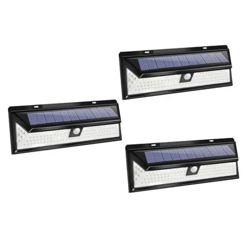 Produktbild: HOMSFOU 3 Stück 118 Solarleuchte Sonnenlicht Wandleuchte Garten Sicherheitsleuchte Gartenwandleuchte Sensorlampe Notlicht Sense Wandleuchte Solar Wegleuchten Außenwandleuchte