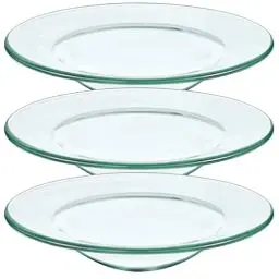 Produktbild: HOMSFOU 3 Stück Ersatz-Ölwärmerschale Runde Glasschale Wachsschmelzkerzenwärmer Schale Deckel Tablett Für Aromalampe Elektrische Lampen Öl- Tortenwärmer 10 2 cm