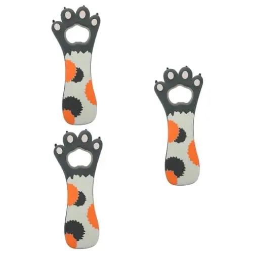 Produktbild: HOMSFOU 3 Stück Katzenkrallen-Flaschenöffner Magnetisch Bieröffner Flaschenverschlussöffner Haushaltswerkzeuge Outdoor- Kühlschrankmagnet Metall-Dosenöffner