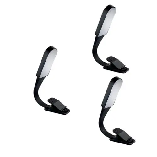 Produktbild: HOMSFOU 3 Stück USB Leseleuchte Buchleuchten Leselampe Leseleuchte Mit Clip Touch Dimmlampe