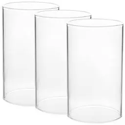 Produktbild: HOMSFOU 3 Stücke Glaszylinder Windlichtgläser mundgeblasen Glas Kerzenhalter Teelichtgläser Ersatz Zylinder Teelichthalter Kerzenständer Ohne Boden für Zuhause Wohnzimmer Hochzeit Tischdeko