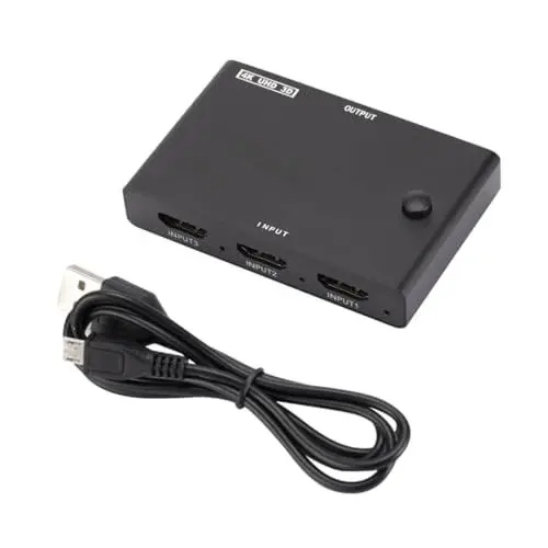 Produktbild: HOMSFOU 3 -umschalter Videokonverter Monitor-Splitter Video-Splitter-hub Manueller Videosplitter Splitter-konverter 4k Wähler Abs Rechner