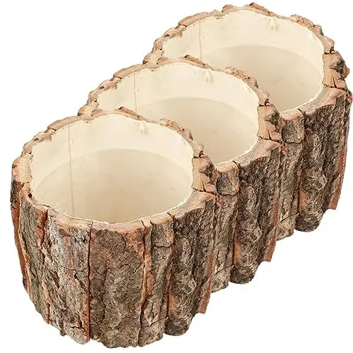 Produktbild: HOMSFOU 3st Blumenkübel Drehteller Holzblock Für Blumentöpfe Bonsaischalen Aus Holz Sukkulententopf Aus Holz Bonsai-töpfe Blumenbehälter Pflanzen Kunstpflanze Kaktus Hölzern Protokoll