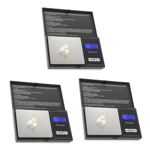 Produktbild: HOMSFOU 3st Digitale Schmuckwaage Digitale Paketwaage 0,01 Gramm Präzisionswaage Tasche Für Schmuckwaagen Tragbar Elektronische Waage