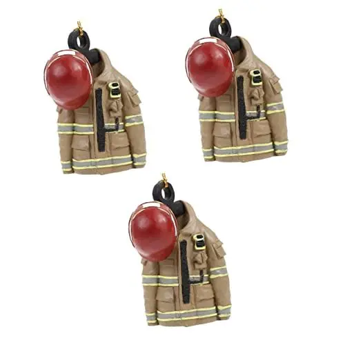 Produktbild: HOMSFOU 3st Kreative Feuerwehrbekleidung Feuerwehruniformverzierung Feuerwehrmann Hängende Verzierung Krippenschmuck Feuerwehr Partyzubehör Feuerwehrgeschenke Schreibtisch Harz Souvenir