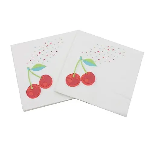 Produktbild: HOMSFOU 40st Cocktailservietten Blumenservietten Wegwerfbar Blumendekor Hochzeitsdekoration Hochzeitsserviette Farbige Servietten Dessertservietten Einweghandtücher Obst Taschentuch Braut