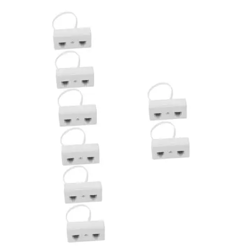 Produktbild: HOMSFOU 4 Sätze Telefonleitungsadapter Telefonkabeladapter Rj/rj-telefonadapter Telefonleitungsteiler Telefonkabelteiler Telefon Kabel Adapter Telefonkonverter Pvc Weiß 2 Stück * 4